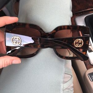 Gucci GG Oversized Leopard / Tortoise Sunglasses
